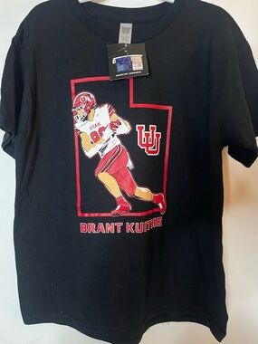 University of Utah Black Short Sleeve Football Graphic Tee